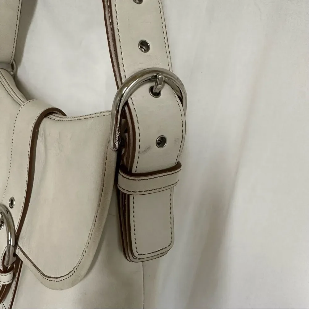Coach Vintage White 9480 Leather Pockets Hobo Soho Shoulder Bag